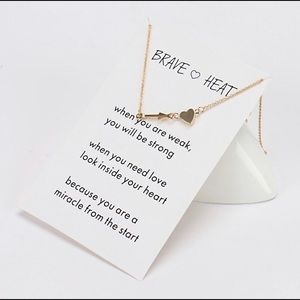 Brave heart statement necklace in gold or silver